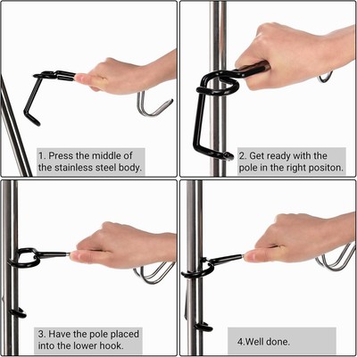 4 Pack Portable Camping Tent Lantern Hiking Lamp Hook Hangers 10''outdoor St