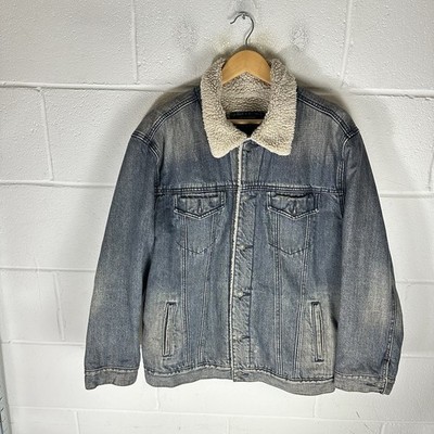 Vintage Gap Jacke Herren Large blau Denim Sherpa gefüttert Trucker Typ 3 Chore Y2K*