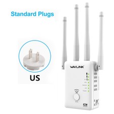 WiFi Extender 1200Mbps WiFi Booster Signal Amplifier w/4 Antennas  Wall Plug