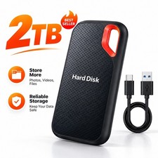 Portable Drive 2TB External Hard Drive Classic Black - PC Laptop and MAC