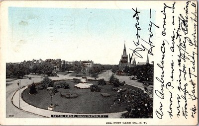 1905 Washington D.C. 14th St. Circle Postcard - Columbus, Ohio Postmark