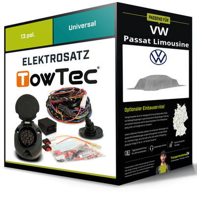 Elektrosatz 13-pol universell für VW Passat Limousine 02.1988-09.1993 NEU TowTec
