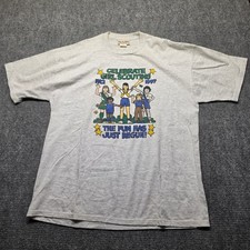 Vintage 1997 Celebrate Girl Scouting T-Shirt Gray Brazos Sportswear XL USA Made