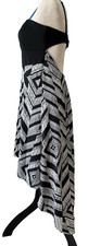 GUESS NEW Women's Black White Hi Low Dress Corset Top Padded Bra Lined Size 10