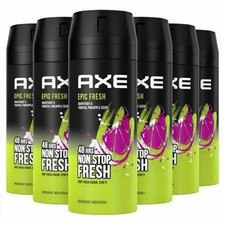 AXE EPIC FRESH 48-Hour Fresh Deodorant Body Spray Fragrance for Men 150ml 6 Pack