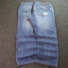 Rocawear Baggy Mens 38x31 Blue Jeans Embroidered Y2k Vintage Hip Hop Skater