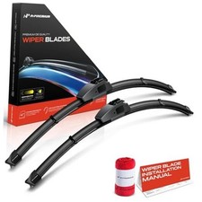 Pack of 2 Windshield Wiper Blades with Wear Indicator  Towel - Compatible