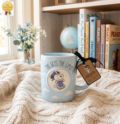 Rae Dunn Snoopy  The Sky s The Limit  Coffee Mug GRADUATION 