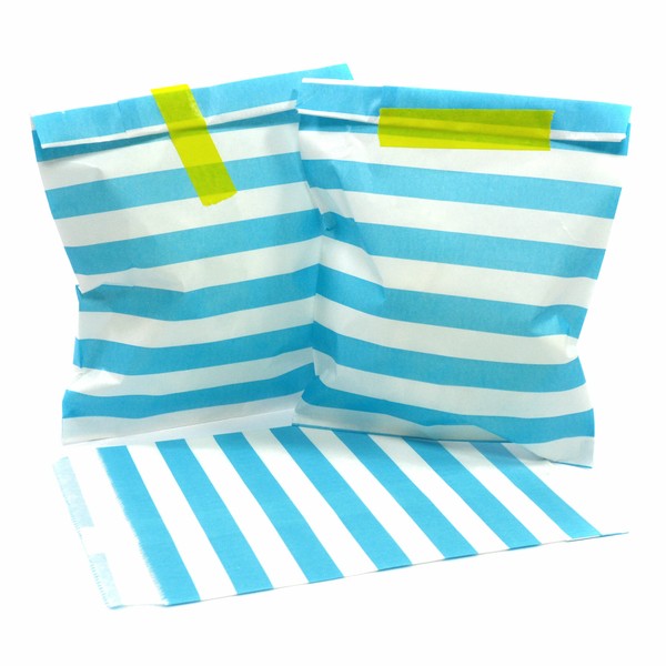 50 Frau Wundervoll PapiertüTen Blau, Streifen Candy Bag Candy Bar-image