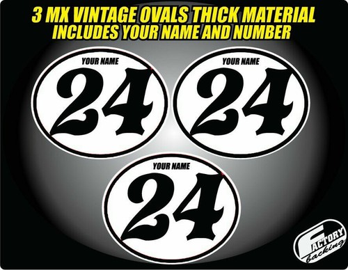 Vintage mx Custom Pre Printed Number plate Backgrounds Ovals ANY COLORS FC