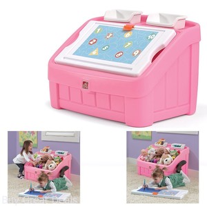 step 2 pink and white toy box