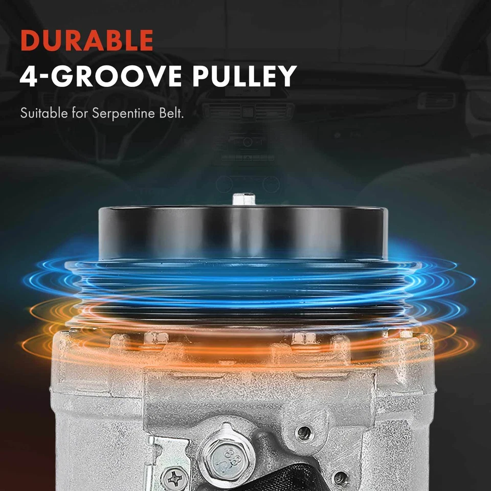 Compresor de aire acondicionado con 4 ranuras para Mercedes-Benz W205 C300 W463 G550 X166 GLC63 AMG Foto 4 de 4