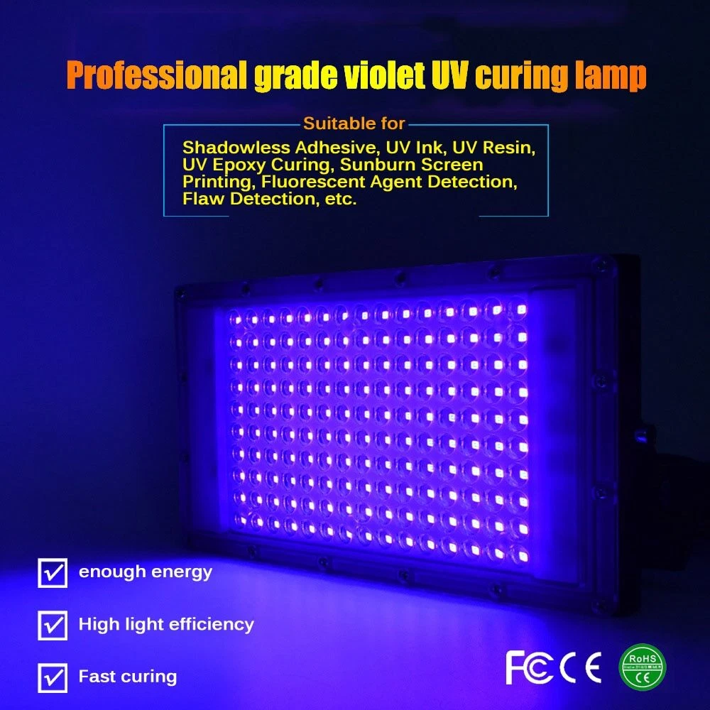 300W 365nm UV Curing Lamp 395nm Fluorescent Detection Shadowless Glue Oil  Resin