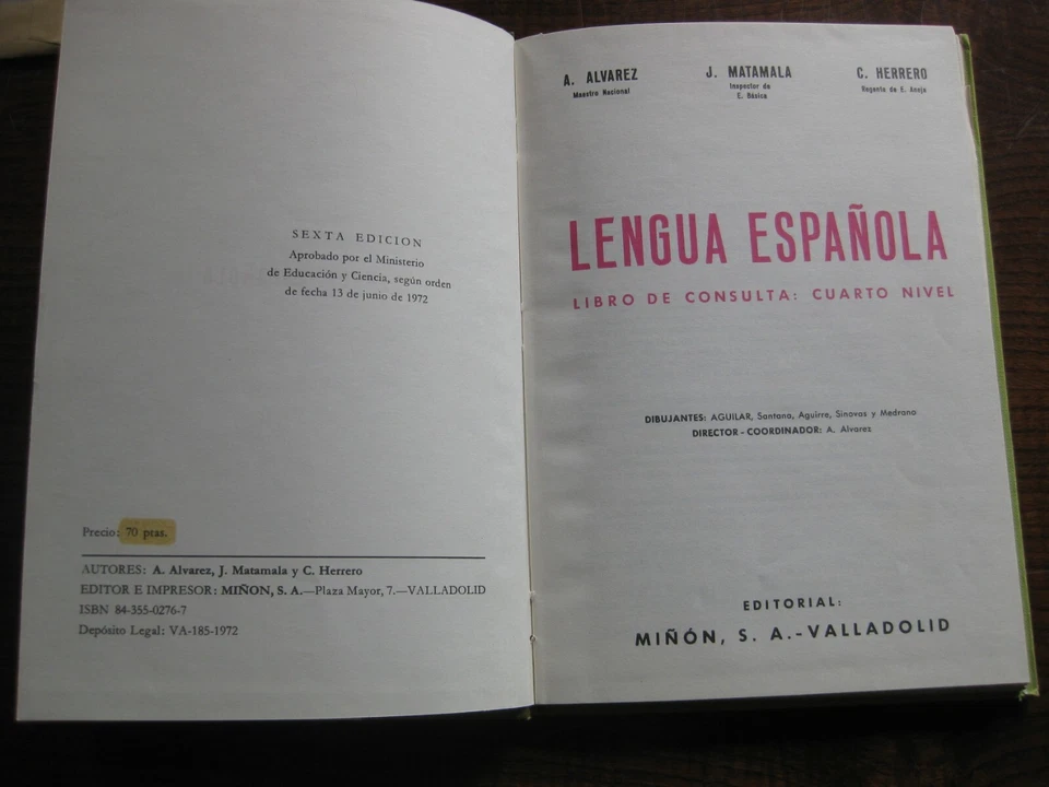 LIBRO TEXTO LENGUA ESPAÑOLA  ALVAREZ MIÑON 4  EGB TAPA DURA SIN USO NUEVO 1972 - Imagen 2 de 4