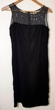 Classic Black Sleeveless Dress Womens Size 8 Sequin Detail Jaclyn Smith LBD