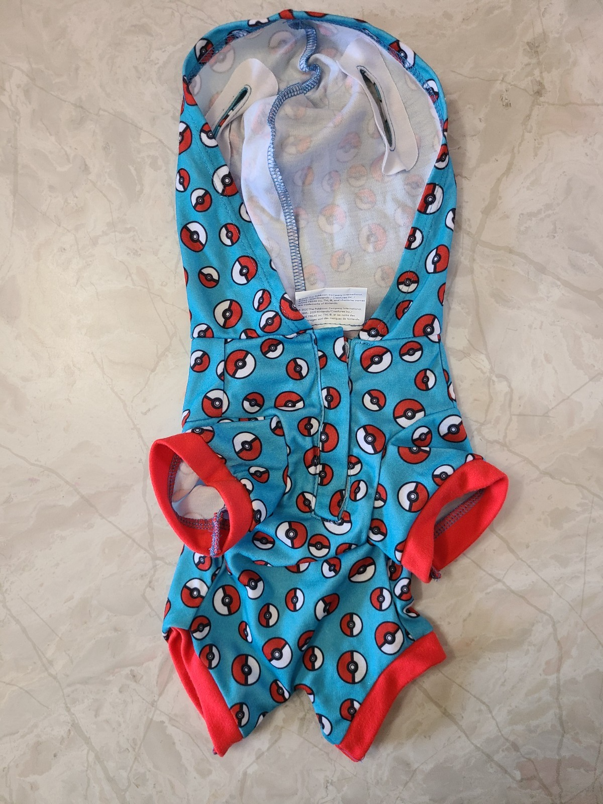 Build A Bear Pokemon Eevee Pokeball Hooded Sleeper Blue Pajamas Outfit