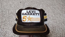 Vintage Levi Garrett 5 Star 3 Stripe Patch Mesh Snapback Trucker Hat Made In USA