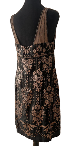 Nanette Lepore Silk Dress Black Floral Sheath Size 8 - Picture 4 of 10