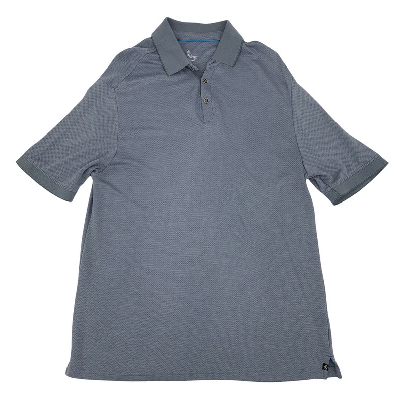 Nat Nast Polo Shirt Men's Size L Blue Gray Short Sleeve Soft Rayon Blend Casual