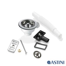 90mm Chrome Waste & Overflow For Astini, RAK, Rangemaster Ceramic Sink