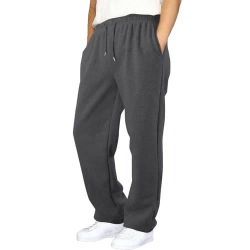 Herren Fleece gefütterte Jogginghose weites gerades Bein Hose unten Sweatpants Jogger - Bild 11 von 54