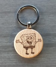 Porte Clé Style Bois Bob L'éponge Personnalisable 