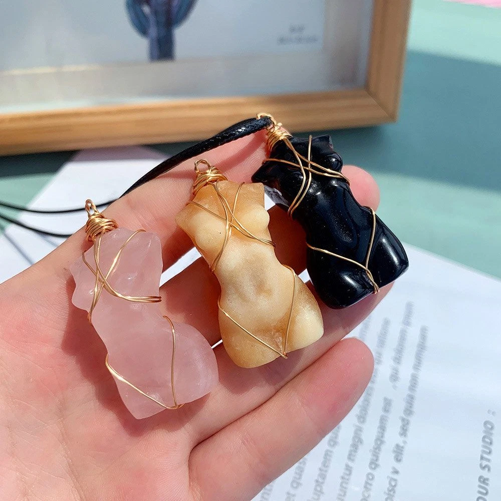 Crafts Gem Jewelry Accessories Natural Crystal Necklace Pendant Sweater Chain