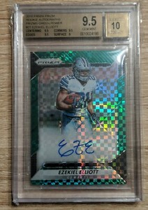 EZEKIEL ELLIOTT 2016 Prizm Rookie Autographs Green Power 26/49 BGS 9.5 10 RA-EZE
