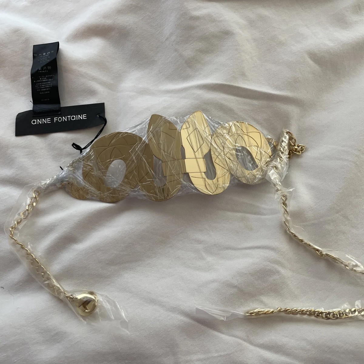 Anne Fontaine Boy Snake Metal Belt in Gold | eBay display picture 3