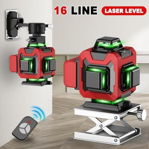 Livella laser 4D 16 linee autolivellante strumento costruzione livellatore linea incrociata verde - Foto 6 di 7