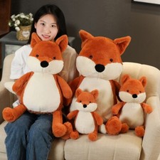 35-90cm Soft Fluffy Fox Plush Toy Cute Animal Fox Stuffed Doll Sofa Pillows