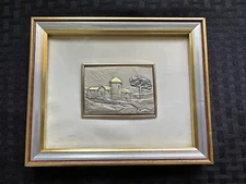 Vintage Embossed, engraved intaglio, sterling .925 Silver Italian Art ~ Signed