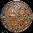 1868 INDIAN HEAD CENT SNOW-8 MISPLACED DATE  AU (IH686)