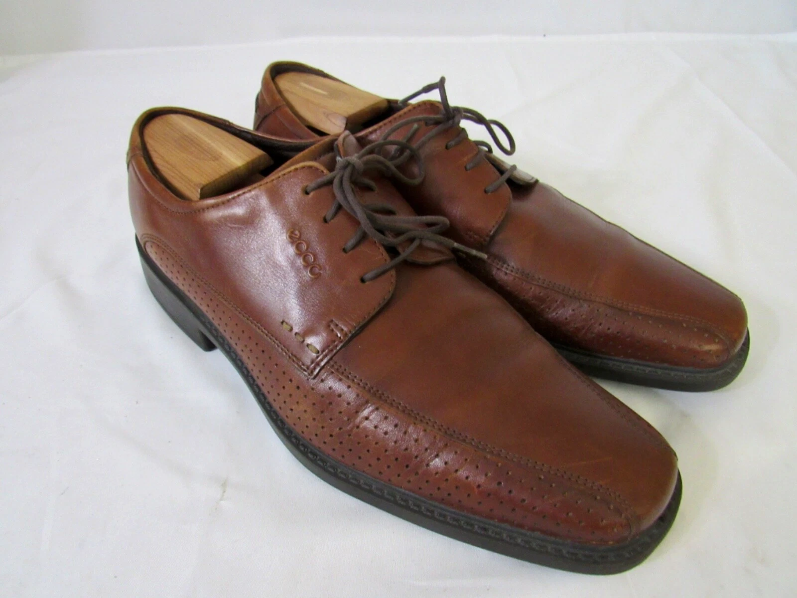 Scarpe eleganti Ecco Solid da uomo Oxford marroni punta bicicletta taglia US 11 11 5 EUR 46