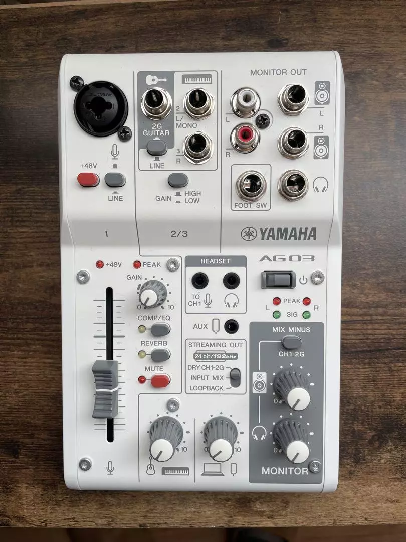 YAMAHA AG03MK2 White Live Streaming Mixer 3 Channel LoopBack USB