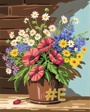 Blooming Multicolored Flowers - Printed Needlepoint Canvas FA96