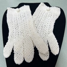 VERY FINE Vintage MADE IN ITALY hand crocheted LADIES GLOVES