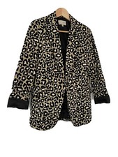 Jigsaw Women’s Jacket Uk6 Black/green/ Cheetah