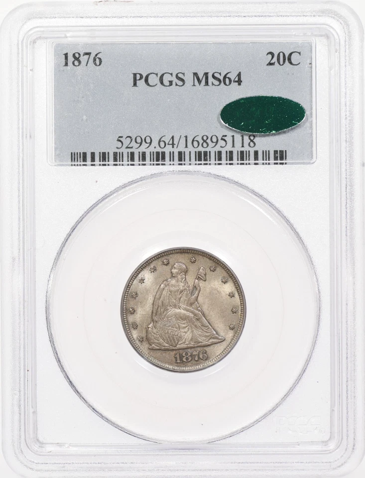1876 20C PCGS MS64 CAC Twenty Cent Piece - Image 4 of 4