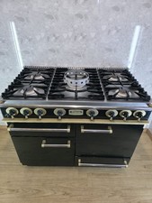 ALL GAS FALCON 110CM RANGE COOKER IN BLACK AND BRASS. Ref--ED349