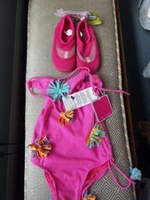 Pink girls Swimsuit New Little Peixoto One Piece Pom Poms 6 NWT 70 Water Shoes