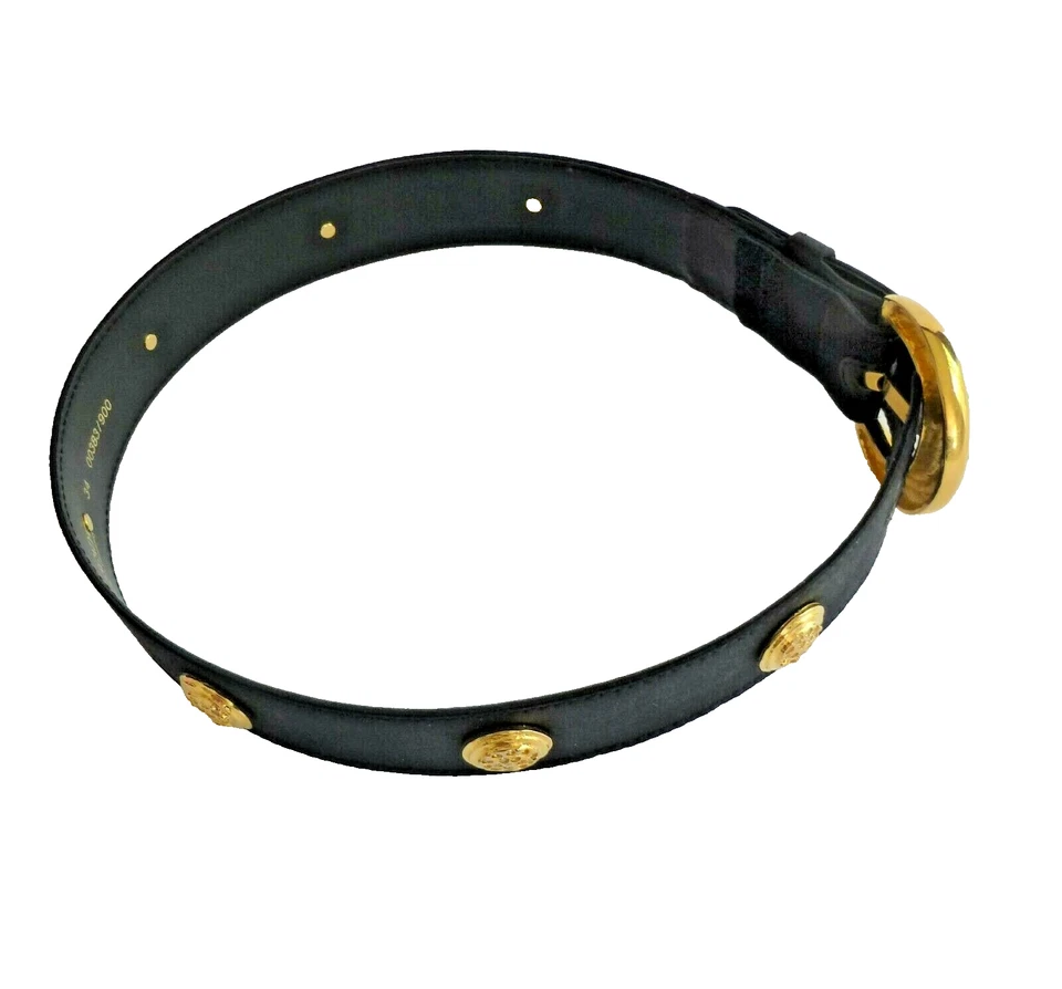 Escada Belt Vintage Black Satin with Gold and Rhinestones Size Small NWOT - Image 4 of 4