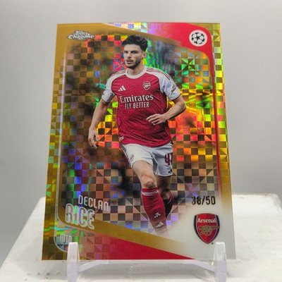 2025-26 Topps Chrome UCC Declan Rice Arsenal Gold X-Fractor /50