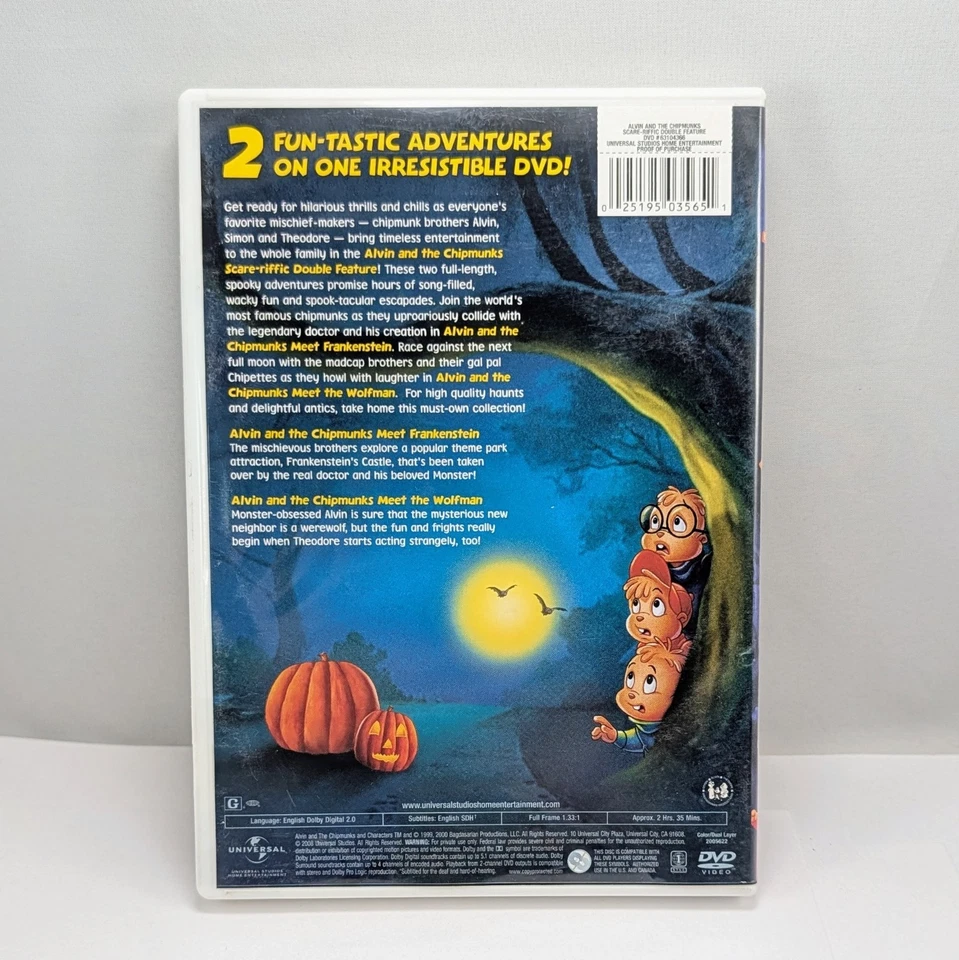 Alvin and the Chipmunks Scare-Riffic Double Feature (DVD) 2008 Halloween - Image 3 of 4