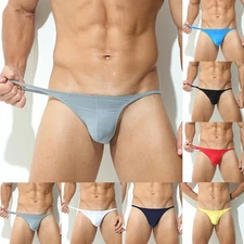 Mens Underwear Lingerie Low Rise Mesh Panties Sexy Sissy Thong Transparent