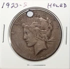 1923 S US Peace Silver Dollar $1 Holed Cull