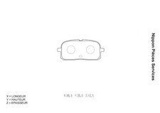 Bremsbelagsatz hinten NPS T361A28 TOYOTA PASEO Coupé (EL54_)