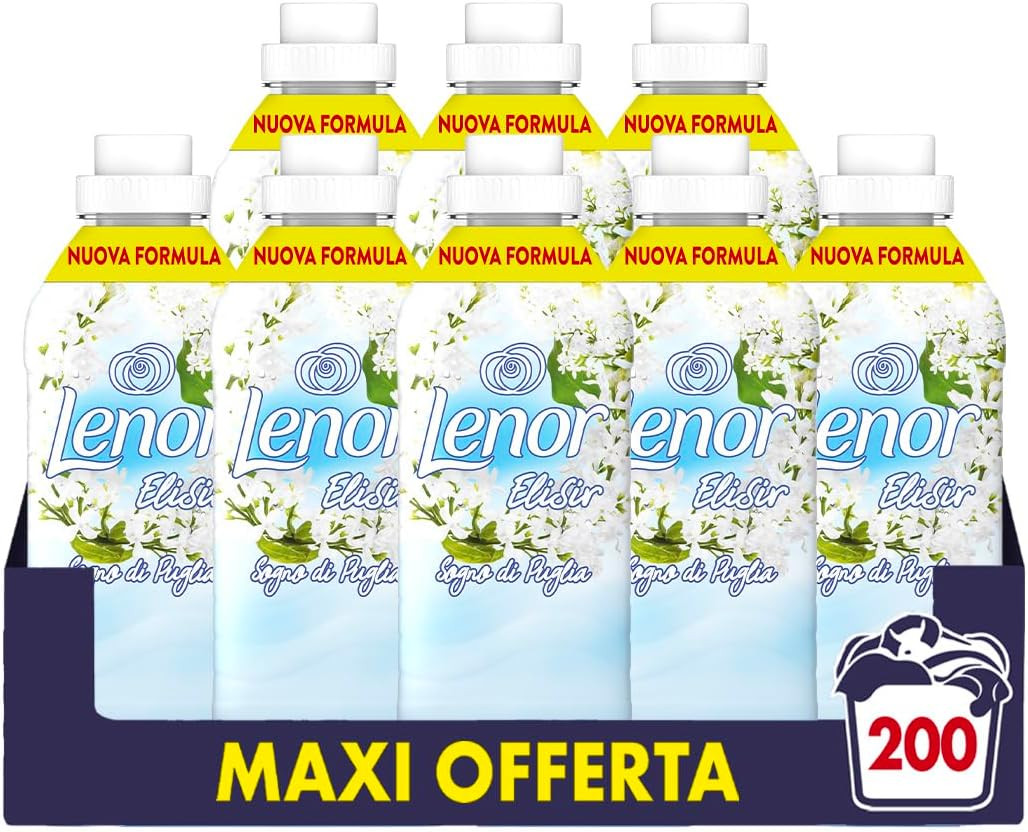 Elisir Ammorbidente Lavatrice Concentrato, 200 Lavaggi (8X25), Sogno Di Puglia, 
