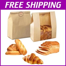 Elegant 200-Count Paper Bread Bags with Window for Homemade Gifts & Baked Goods