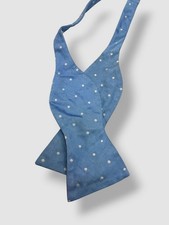 Tommy Hilfiger Men Blue Polka Dot Self Tie Bow Tie